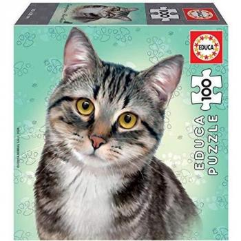 Educa - Cube Puzzles de 100 Piezas, puzzle infantil European Shorthair, a partir de 6 años