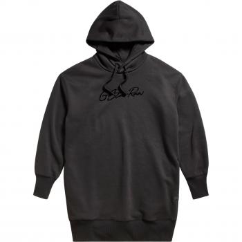 G-Star Flock Women's Hooded Sweatshirt Dress - Black Cotton
