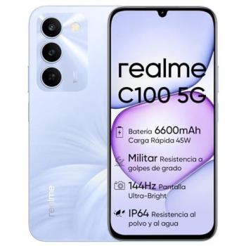 Smartphone Realme C100 5G 4GB/128GB Pantalla 6.8 144Hz Batería 6600mAh Carga Rápida 45W Cámara 50MP Resistencia IP64 V