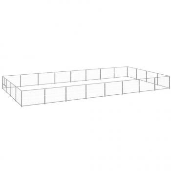 vidaXL Dog Kennel Silver 32 m² Steel