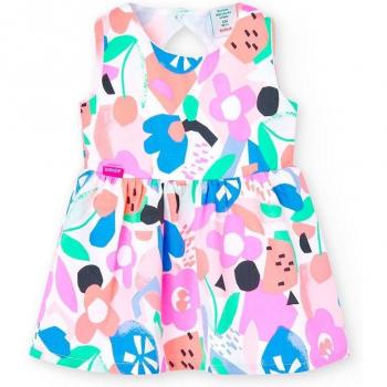 Vestido de niña estampado con abertura en la espalda
