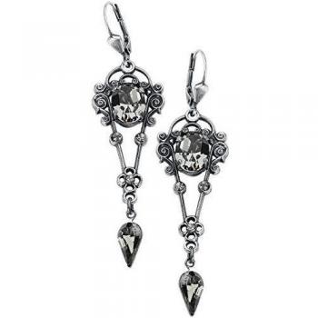 Krikor Dark Passion Mujer Pendientes Plateado, Metal,