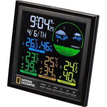 National Geographic Estación Meteorológica con Higrómetro y 4 Sensores de Medición Negra