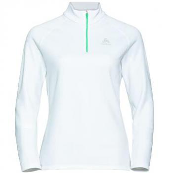 Forro Polar Odlo Besso Mujer con Media Cremallera, Color Blanco, Talla XXL, Camiseta de Manga Larga
