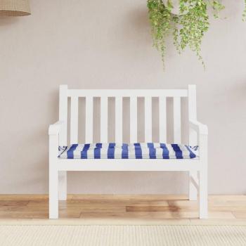 Oxford Fabric Garden Bench Cushion Blue & White Stripe 39.4x19.7x2.8