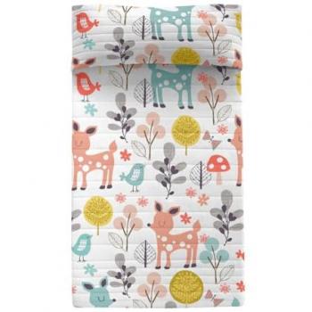 Colcha HappyFriday Moshi Moshi Multicolor 200 x 260 cm Ciervo Bosque