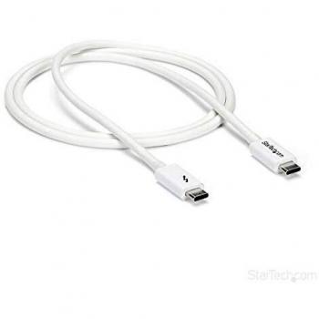 StarTech.com 20Gbps Thunderbolt 3 Cable - 3.3ft/1m - White - 4k 60Hz - Certified TB3 USB-C to USB-C Charger Cord w/ 100W Power Delivery