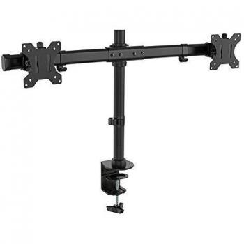 Ewent Soporte de Escritorio Doble para Monitor con travesaño, Color Negro