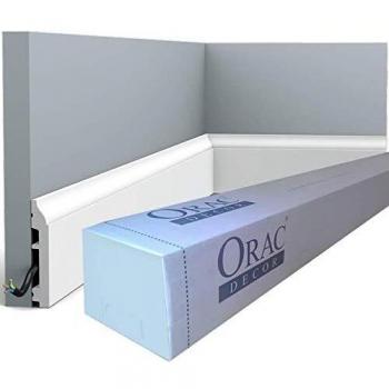 Orac Decor 54m Baseboard Moulding Kit - 27 Pieces, Primed White High Impact Polystyrene SX172
