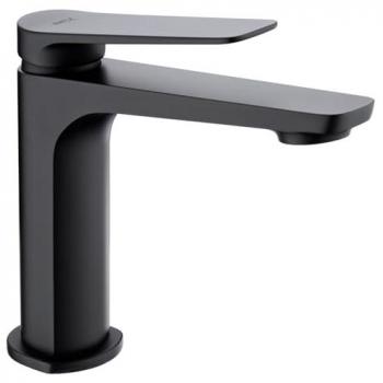 Grifo Monomando de Latón para Lavabo - Grifería de Baño Apta para Agua Fría/Caliente - Color Negro Mate