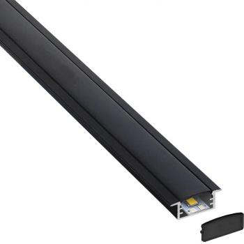 Perfil de aluminio HAIN para tiras LED 1 metro negro