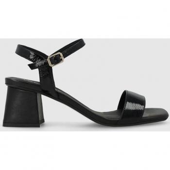 Lodi - Sandalias de tacón de mujer en piel combinada color negro