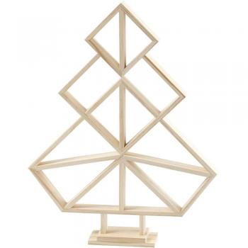 Árbol de Navidad Geométrico de Madera, Altura: 40 cm, Ancho: 31 cm, 1 Pieza
