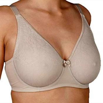 Selene - INMA-C Sujetador Copa C con Aros SIN Relleno REALIZADO EN Microfibra con BLONDA Encaje Color: Tierra Talla: 110