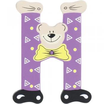 Letra H de Madera Oso Personalizable 10 cm - Playshoes para Guardería