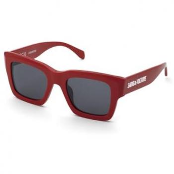 Gafas de sol de mujer cuadradas en acetato rojas brillantes SZV421 con categoría 3
