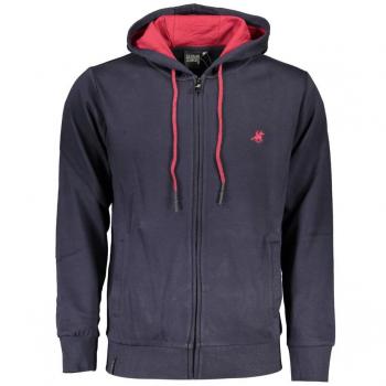 U.S. Polo Assn. Men's Grand Polo Blue Cotton Zip-Through Hoodie Sweatshirt - XXL