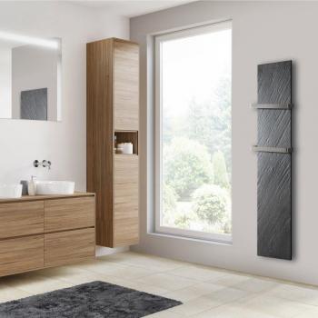 Radiador eléctrico de piedra natural vertical 800W grafito 180x40 cm