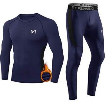 MEETYOO Conjuntos térmicos Hombre, Deportes Ropa Interior térmica Aire Libre Base Layer Thermo Function Ropa Deportiva de Invierno para Running Ciclismo Esquí