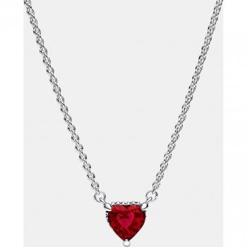 Collar Pandora Timeless Elegance 392542C01-45 Plata de Ley con Colgante en Forma de Corazón y Circonitas Rojas