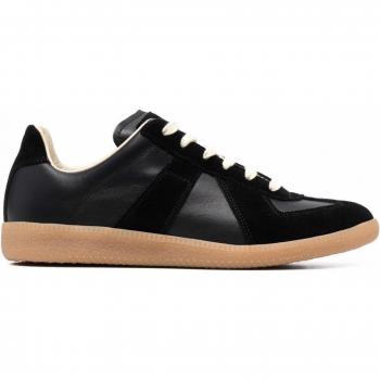 Maison Margiela Women's Replica Leather Sneakers in Black | Size 36 | S58WS0109P1895H6851