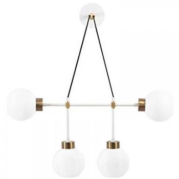 Aplique de pared vintage blanco WELLHOME, estructura de metal 78x15x65 cm, casquillo E27 Max 40W