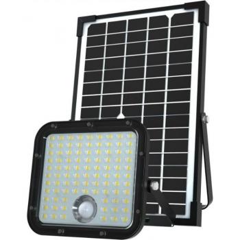 Proyector LED Solar 4800 Lúmenes con Detector de Presencia y Panel Solar Remoto