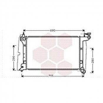 Radiador de refrigeración del motor Van Wezel para Toyota Corolla Verso 1.6i Vvti / 1.8i Vvti (2001-2004) - Código 53002289