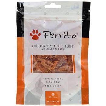 Perrito Perros Fuga erli Chicken undseafood señuelos Cats, pequeñas Aves Carne rayas meeresfrüch té X trakt, 100 g