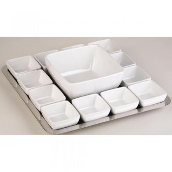Bol Cuadrado de Melamina Blanca 400 ml - 13x13x6 cm - APS