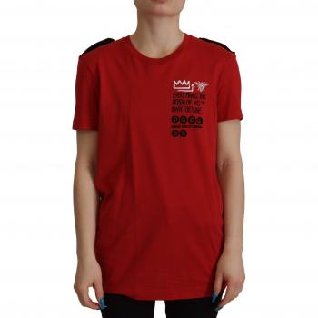 Dolce & Gabbana Red Amor Vincit Omnia Crewneck T-shirt - IT36 | XS, Female, Red, Size: 3XS