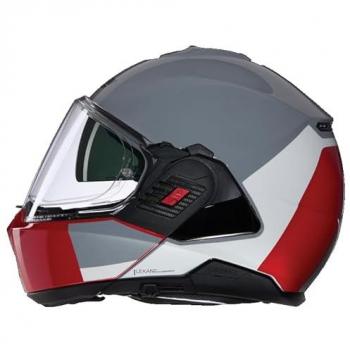 Casco Modular Nolan N120-1 Grafo Gris-Blanco-Rojo Talla S