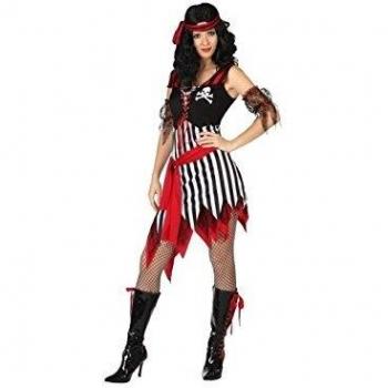 Disfraz de Pirata Mujer Talla M/L - Negro y Blanco