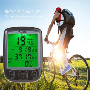 Para bicicleta multifunción odómetro impermeable bicicleta ordenador velocímetro odómetro LCD Backlight Sensor de movimiento impermeable al aire libre Ciclismo tiempo real velocidad pista