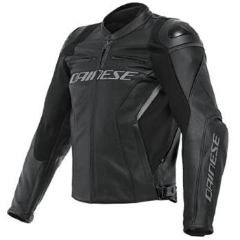 Dainese Racing 4 - Chaqueta de Moto para Hombre, Chaqueta de cuero para moto, Color Negro, Talla 44
