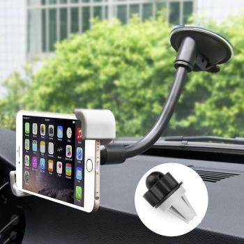 Soporte Móvil Coche para Parabrisas/Salpicadero，Soporte de fijación para el coche Universal 2 en 1 Car Mount Windshield / Air Vent cuna de coche，coche Teléfono Soporte Brazo Ajustable 360° Rotación.