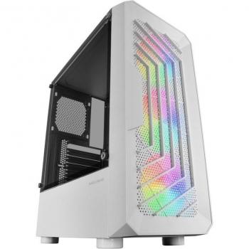 Mars Gaming MC-TOR Semitorre Gaming Blanca con Iluminación FRGB y Ventana Transparente