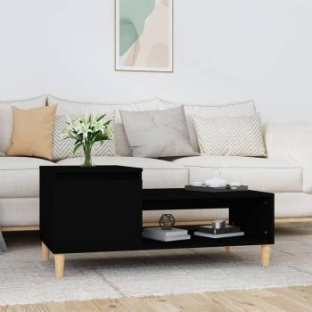 Mesa de centro vidaXL madera contrachapada 100x50x45 cm color blanco, negro y blanco brillante para salón, comedor o auxiliar