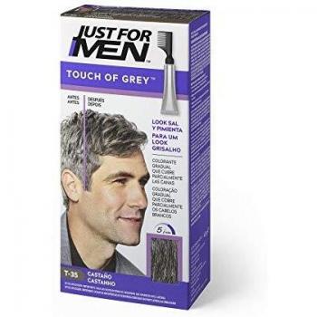Just For Men Touch of Grey Hair Color, Gradual Color for Men, Brown (Castaño)