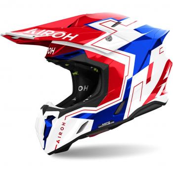 Airoh Twist 3 Dizzy Casco de motocross - Blanco Rojo Azul (XL) / Airoh Casco de Cross Twist 3 Dizzy Azul-Rojo Brillante