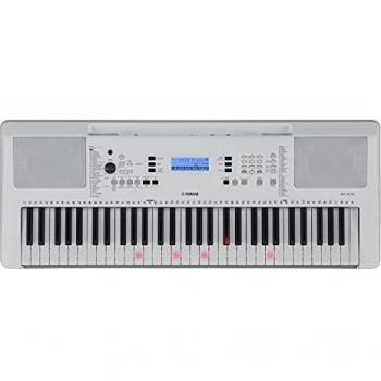 Yamaha EZ-300 Teclado Digital- Teclado de portátil de iniciación con conexión USB-to-Host , con 61 teclas iluminadas sensibles a la pulsación, en blanco