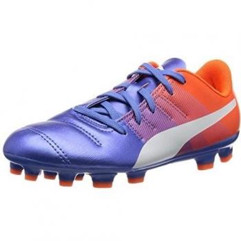 Puma evoPower 4,3 AG Jr Botas de Fútbol, Yonder/Puma White Blue/Orange Shocking, 5