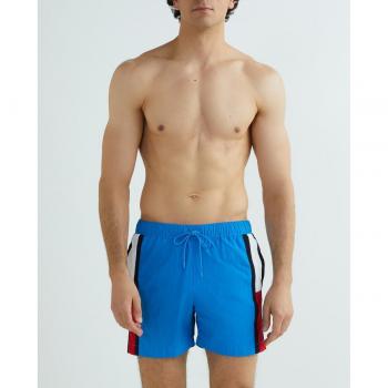 Bañador Bermuda de Hombre Tommy Hilfiger Liso con Detalle Lateral Corporativo Azul Shocking Talla M