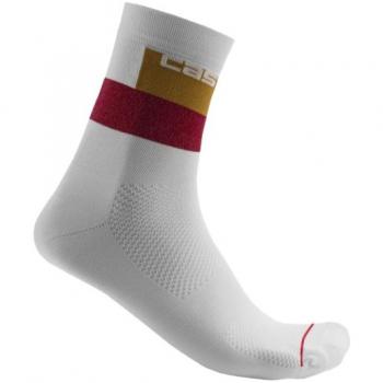 Calcetines de ciclismo Castelli Blocco 15 Blanco S/M