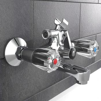 Grifo mezclador de baño 2 mandos SAVINO cromado