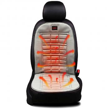 Audew Cojín del Asiento Caliente Coche Cubierta Climatizada Negro 12V Gris