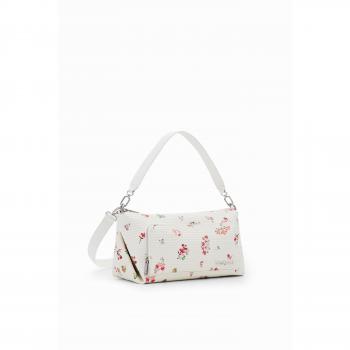 Bandolera M texturizada con flores Desigual, bolso Branca com Flores Mujer 24SAXP65, sac à main Desigual 24SAXP65 Blanc