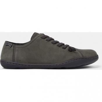 Zapatillas de piel de mujer Camper Peu Cami lisas con cordones en color verde grisáceo, talla 40