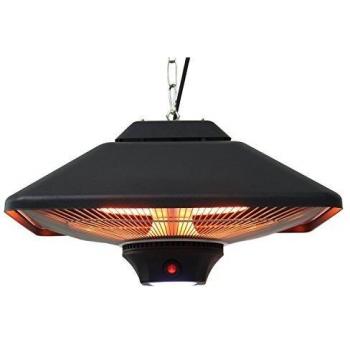 HOMCOM Outsunny Estufa Colgante de Techo Tipo Calefactor Eléctrico Radiante Halógeno para Interior y Exterior 1000/2000W con Control Remoto 43x43x25cm