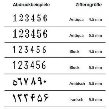REINER Timbre Numéroteur folioteur B6 Métal Caractère H 4,5 mm